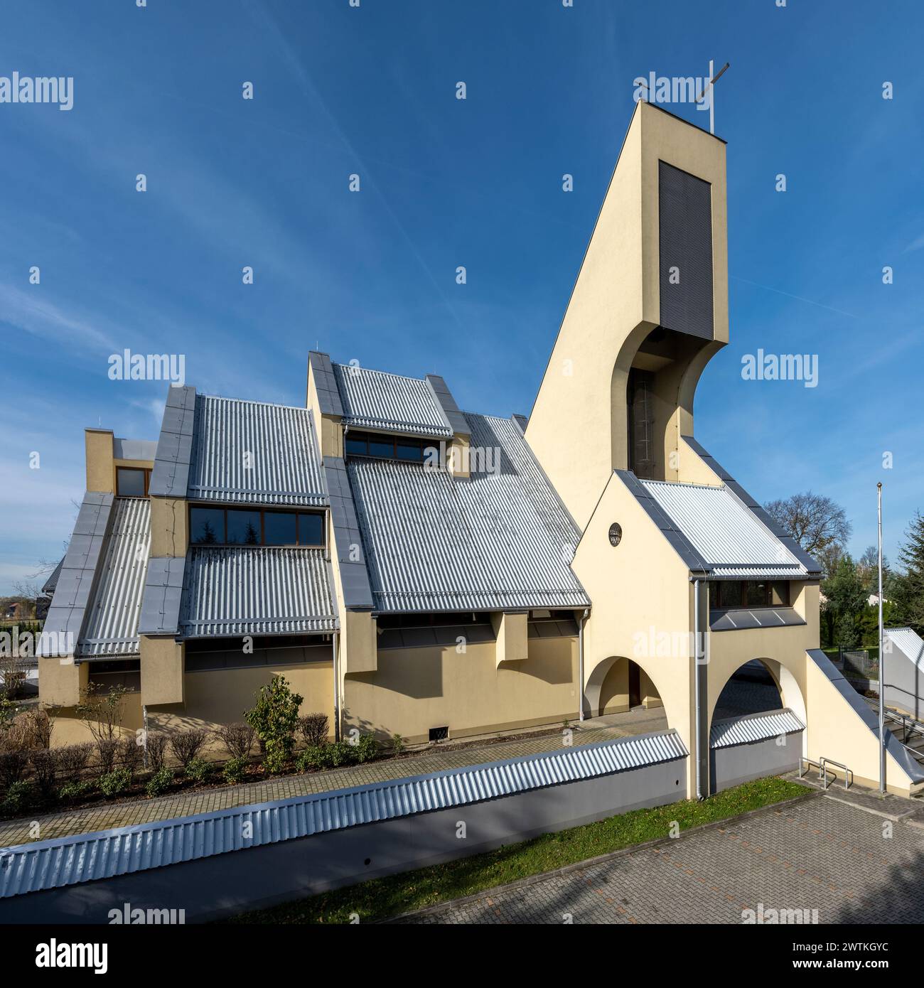 Église du cœur Immaculé de la Bienheureuse Vierge Marie, Rybitwy, Cracovie, Pologne Banque D'Images