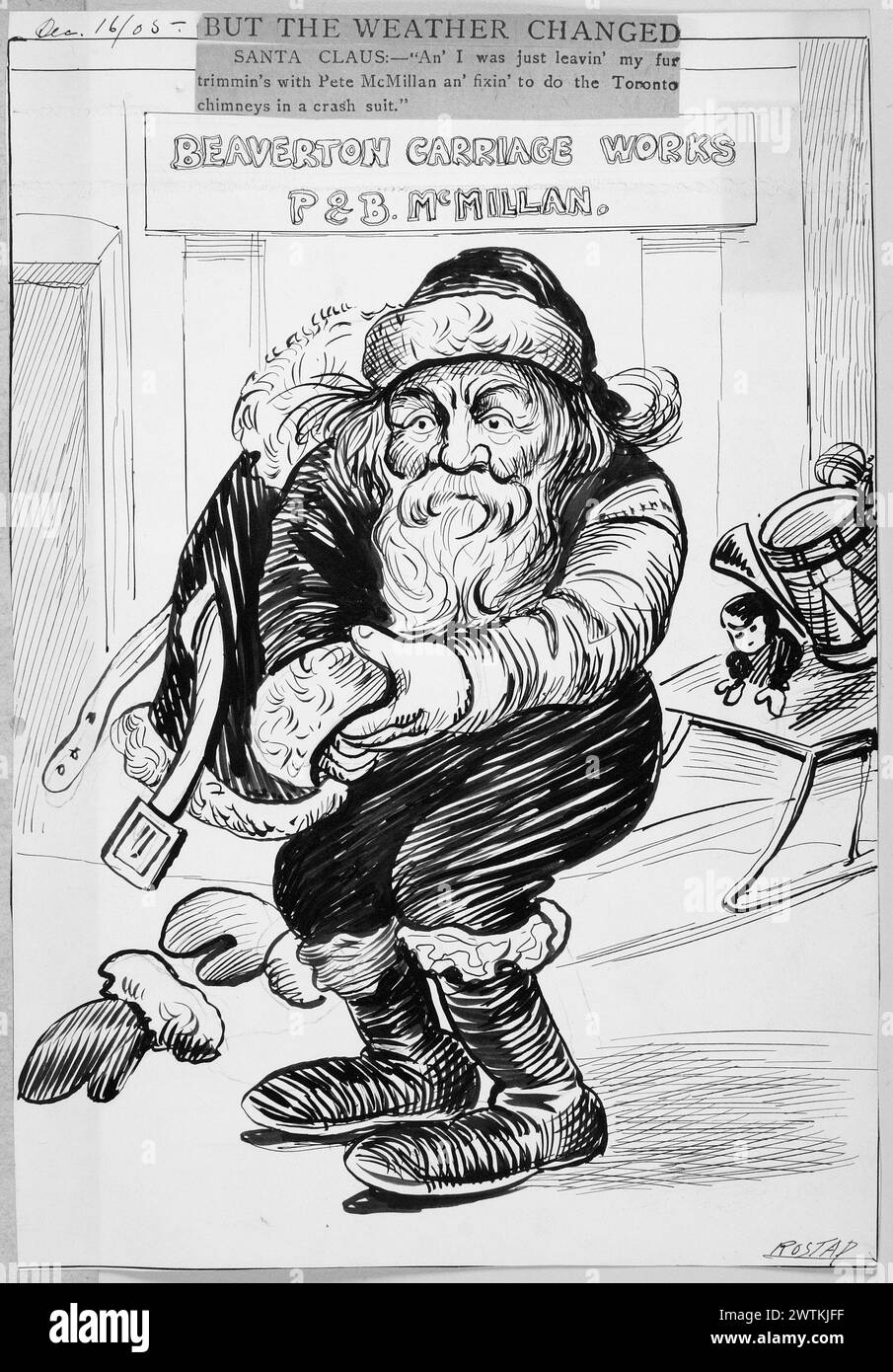 Dessin animé - mais le temps a changé Rostap (1866-1949) Banque D'Images