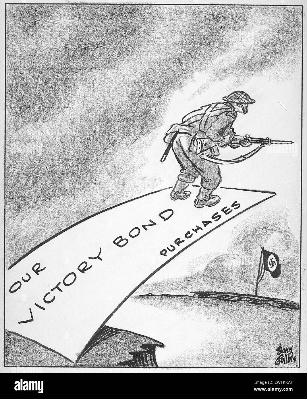 Dessin animé - Spring Board. John Collins (1917-2007) Banque D'Images