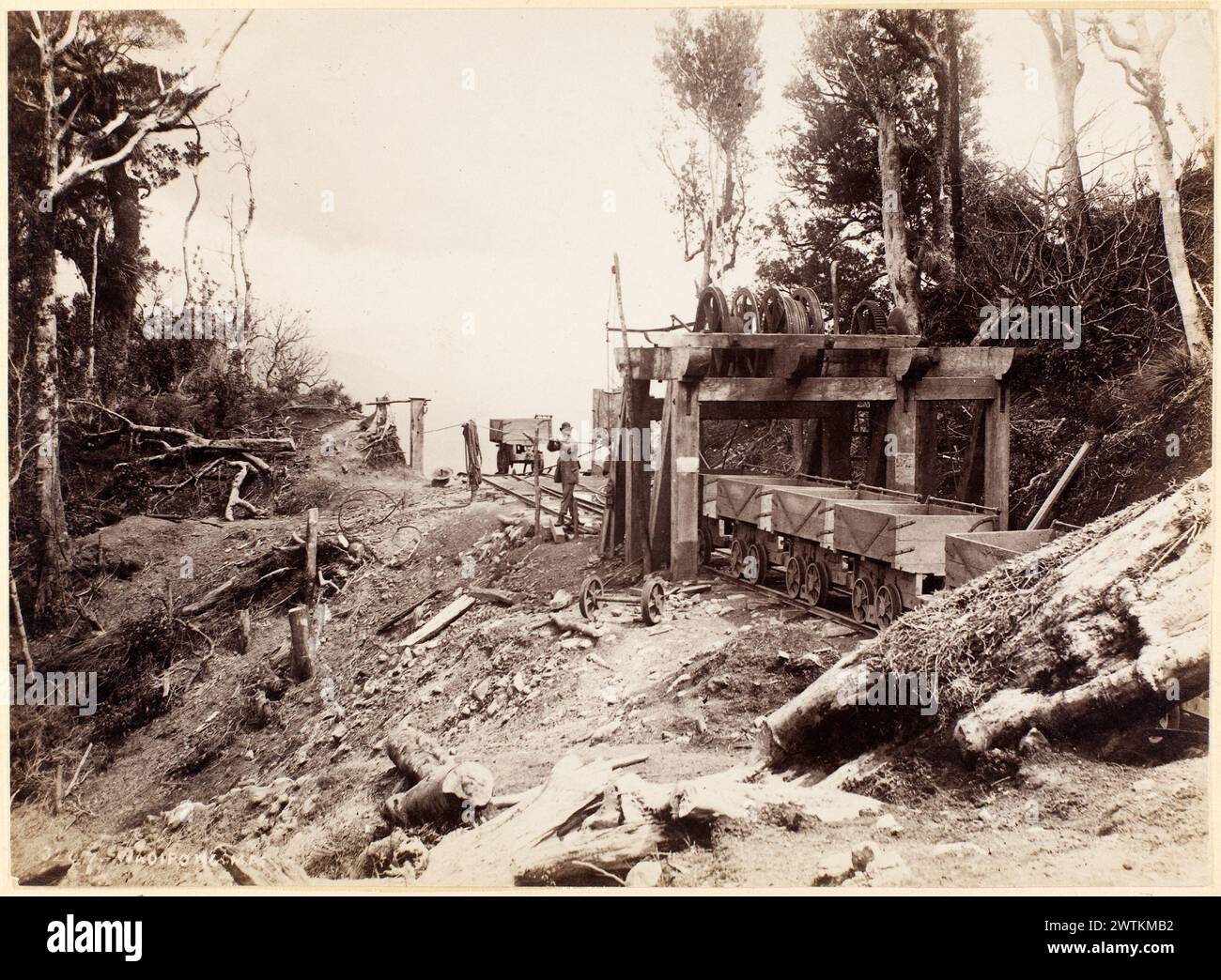 Tirages Waiorongomai albumen, tirages vintage, tirages noir et blanc, paysages Banque D'Images