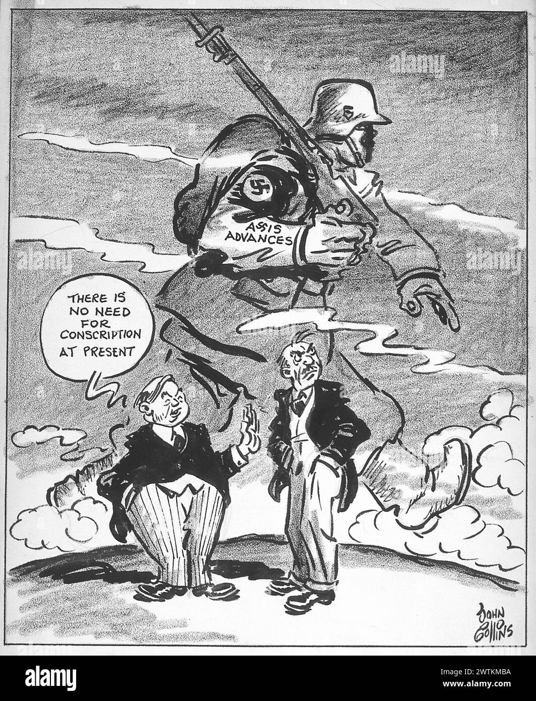 Dessin animé - les actions parlent plus fort que les mots. John Collins (1917-2007) Banque D'Images