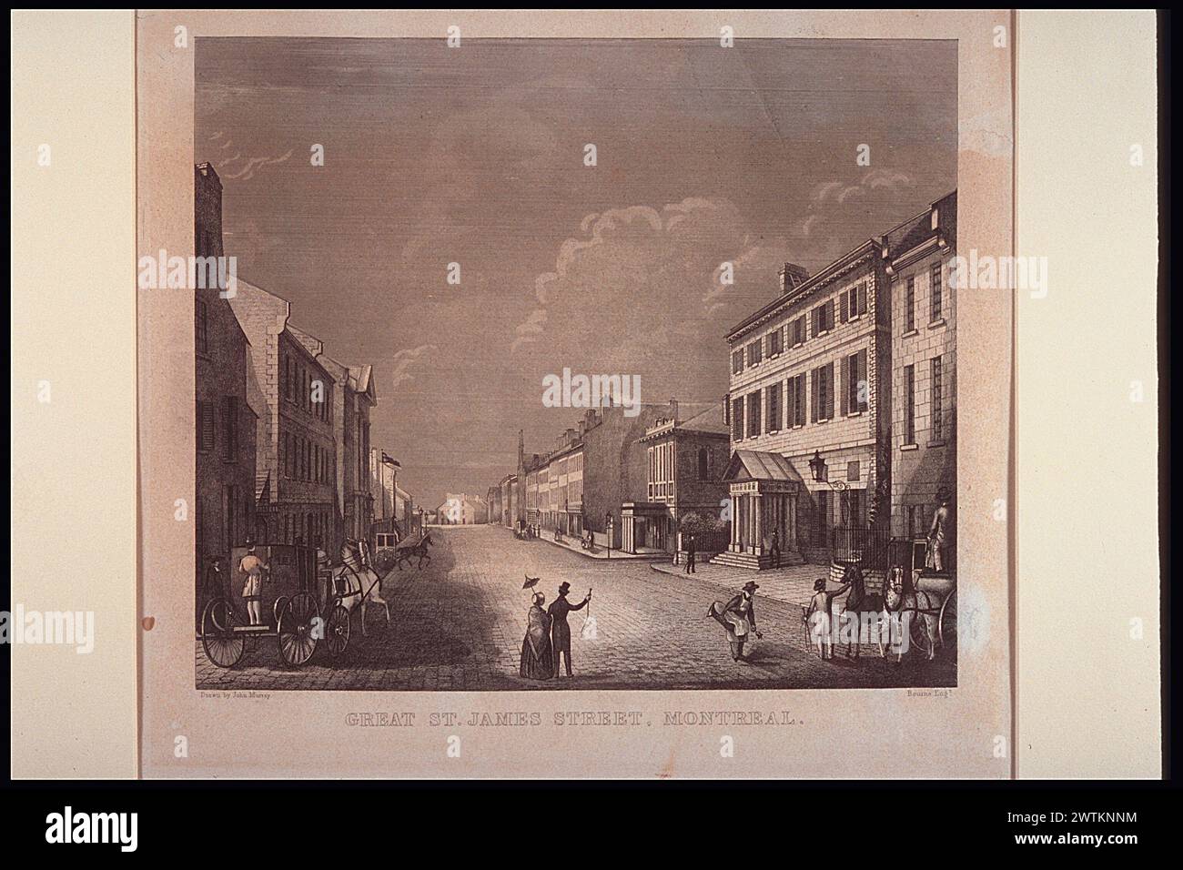 Gravure - Super Rue James, Montréal, 1843-44 John Murray (1810-1870?) Banque D'Images