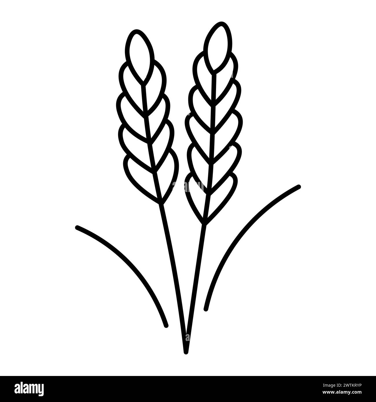 icône de blé vecteur noir sur fond blanc Illustration de Vecteur