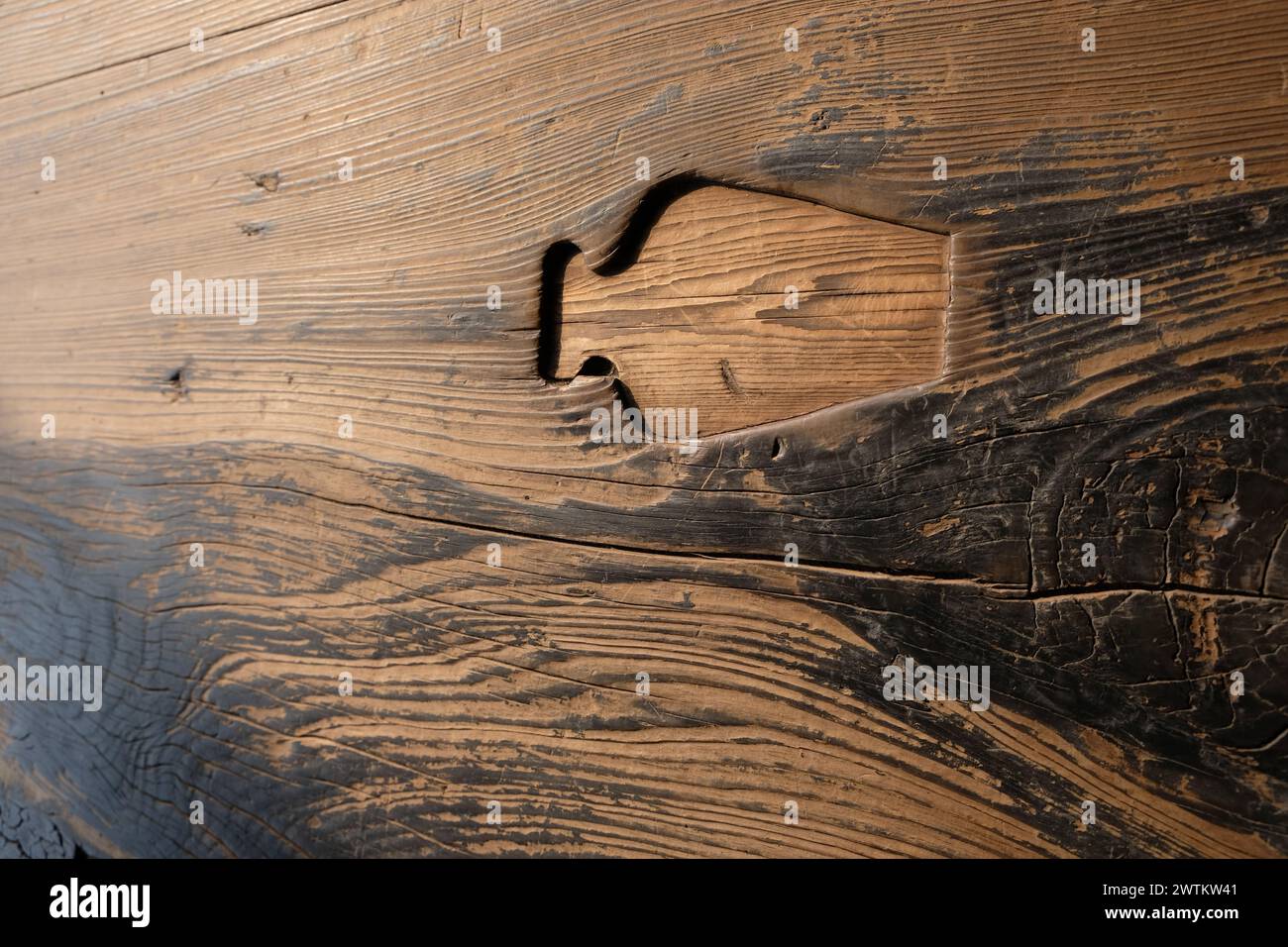 Réparation de plancher de bois à Nishi Honganji, site du patrimoine mondial de l'UNESCO Banque D'Images