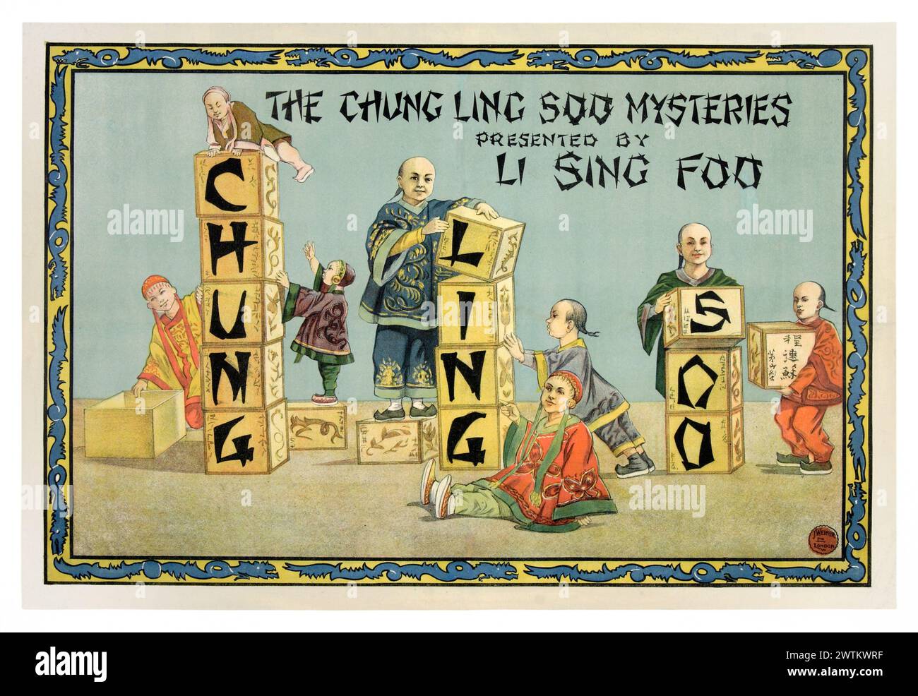 Poster magique - les mystères de Chung Ling Soo présenté par Li Sing Foo Banque D'Images