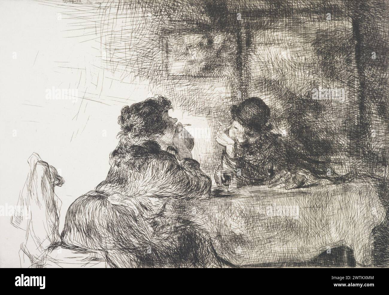 Chez Madame Dupont gravures, gravures, œuvres sur papier Banque D'Images