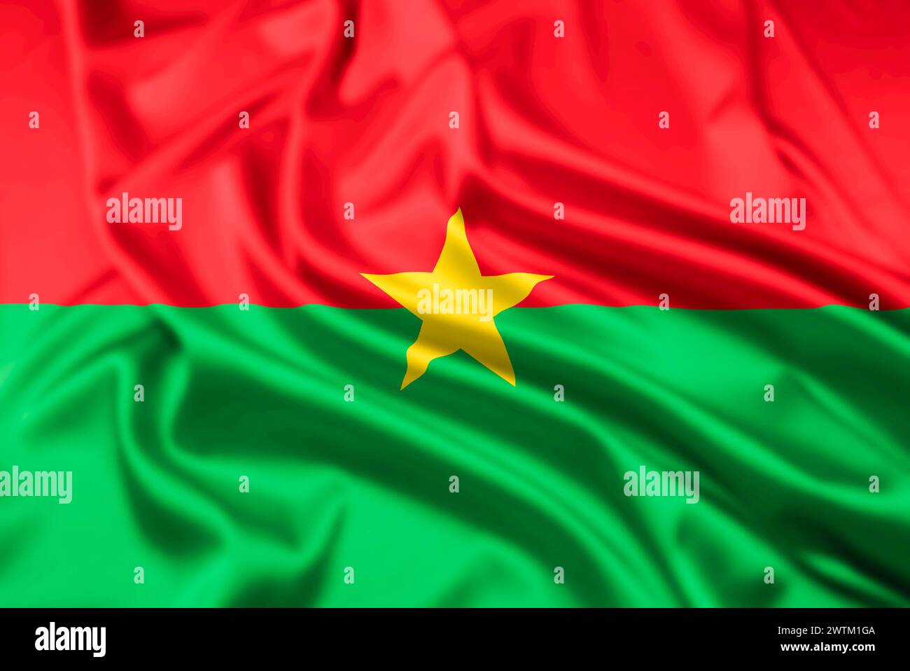 Le drapeau du Burkina Faso, avec un effet ondulatoire Banque D'Images
