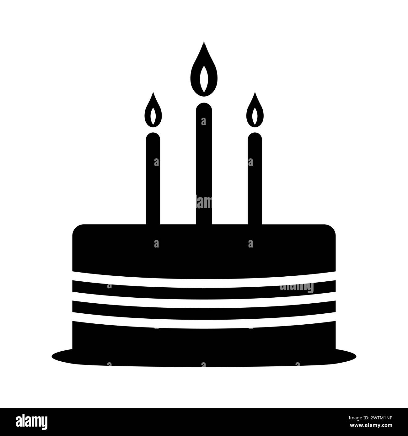 icône de gâteau d'anniversaire de vecteur sur fond blanc Illustration de Vecteur