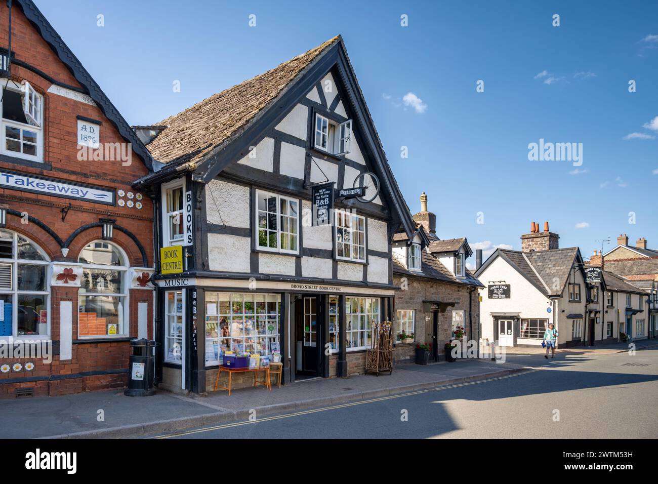 Broad Street Book centre, Hay on Wye, pays de Galles, Royaume-Uni Banque D'Images