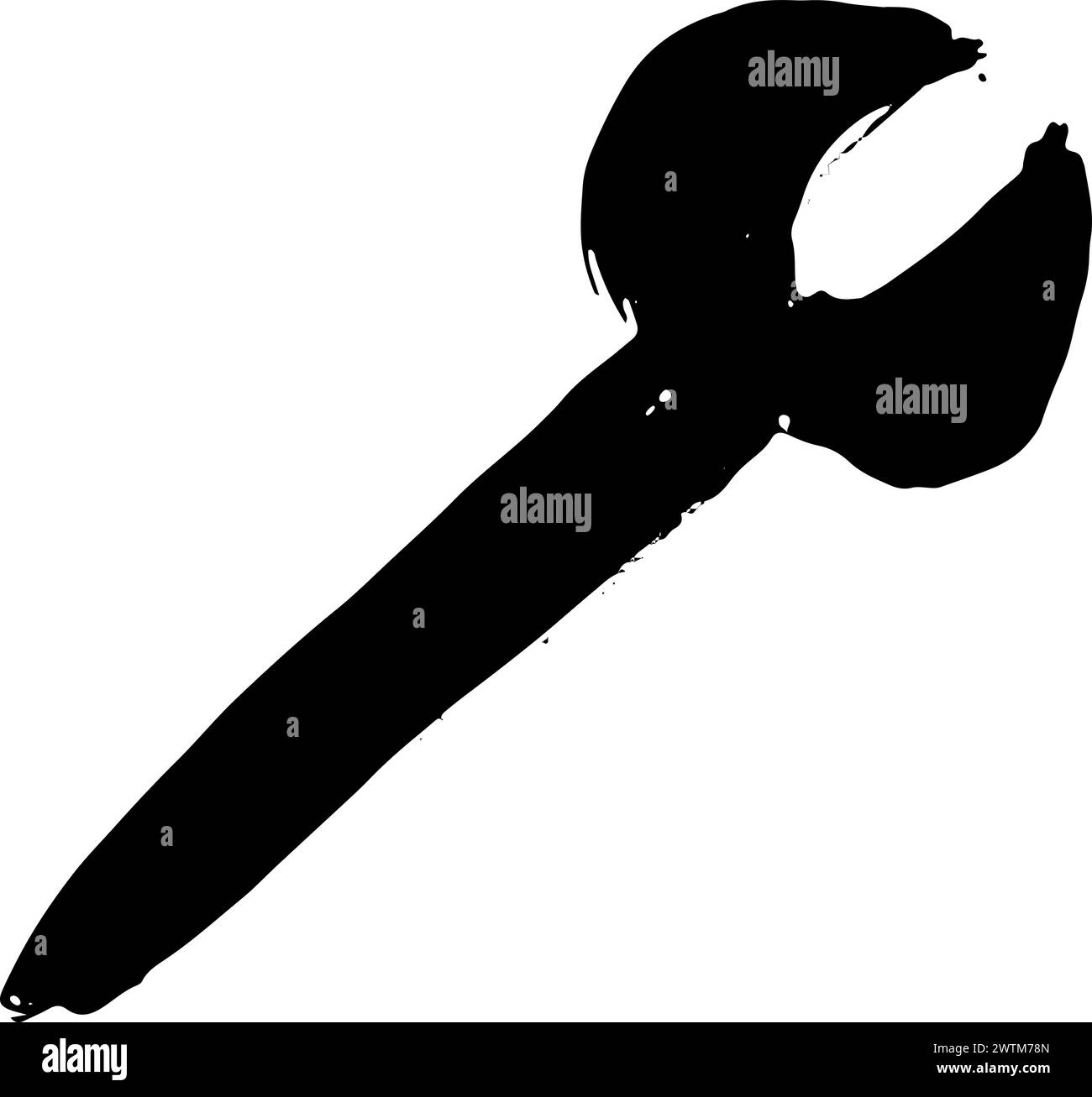 Icône grunge de l'outil pinceau sec Illustration de Vecteur