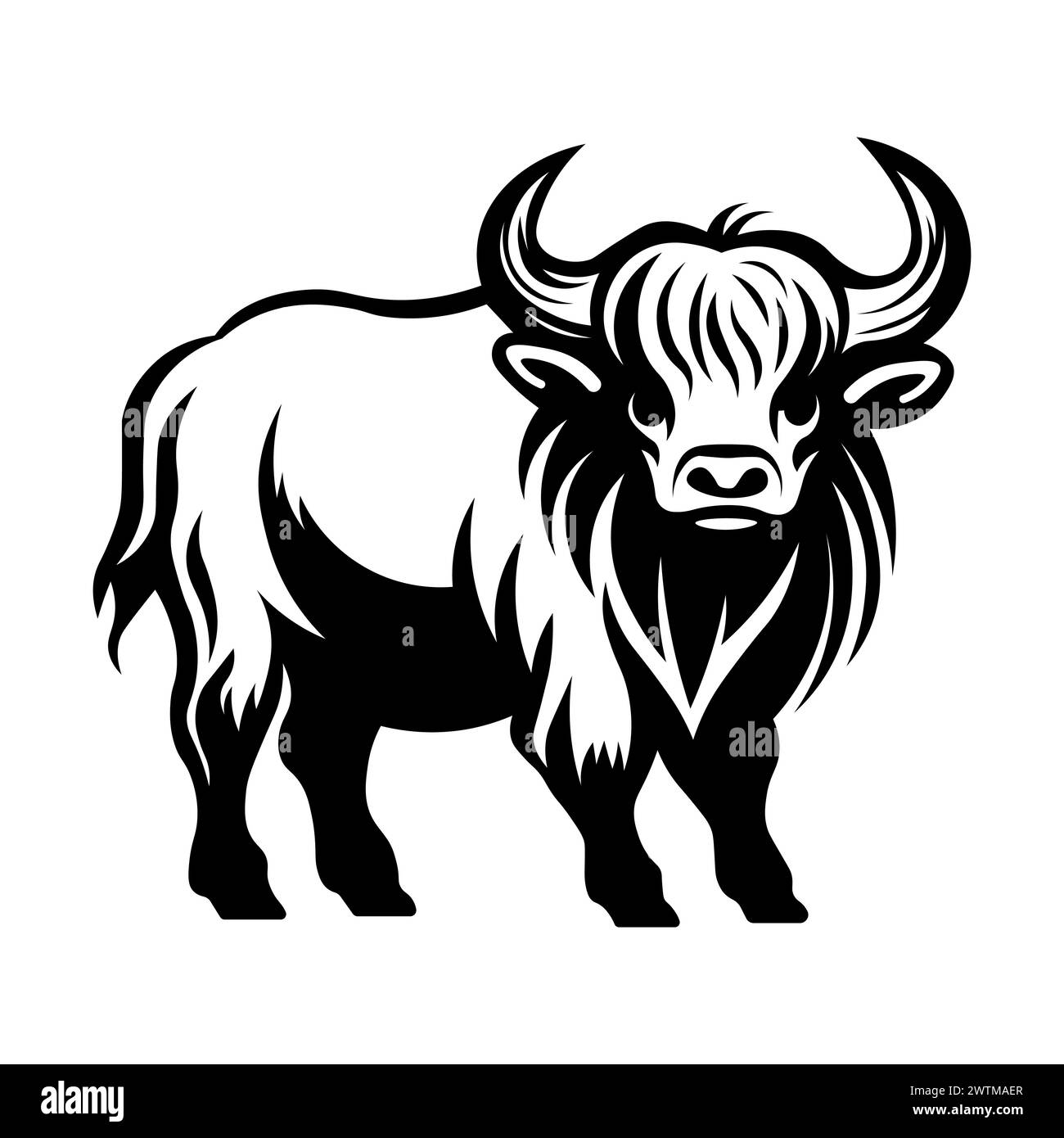 icône de yak vecteur noir sur fond blanc Illustration de Vecteur