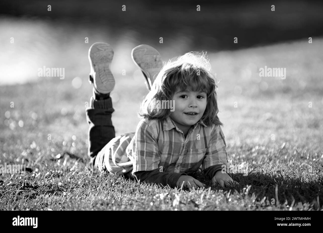 Parc sward Banque d'images noir et blanc - Alamy