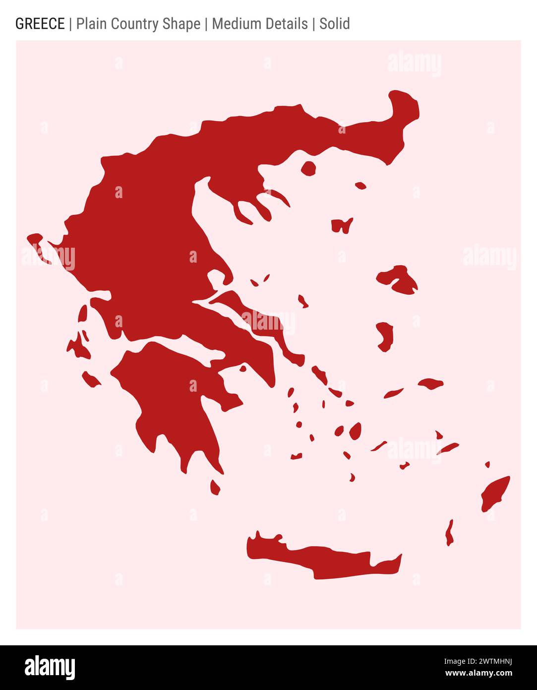 Carte du pays de la plaine de la Grèce. Détails moyens. Style Uni. Forme de la Grèce. Illustration vectorielle. Illustration de Vecteur