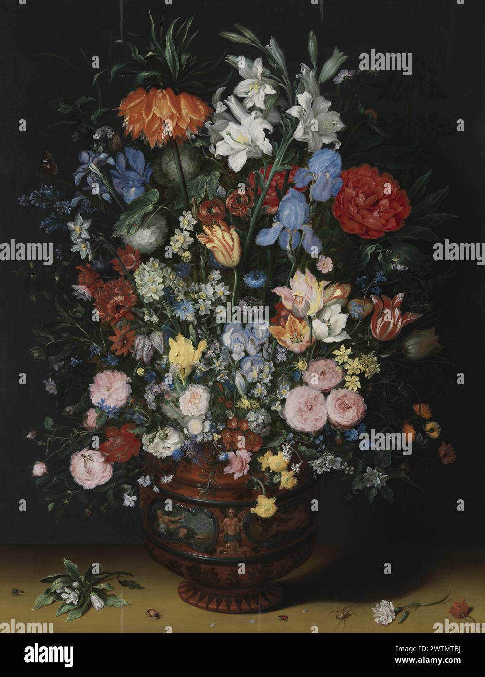 Fleurs dans un vase en céramique, Musée royal des Beaux-Arts d'Anvers Jan Brueghel l'ancien Banque D'Images