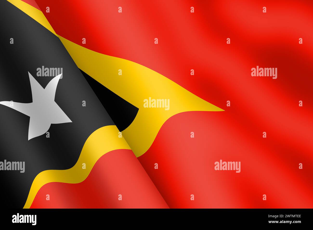 Illustration de drapeau agitant le Timor oriental Banque D'Images