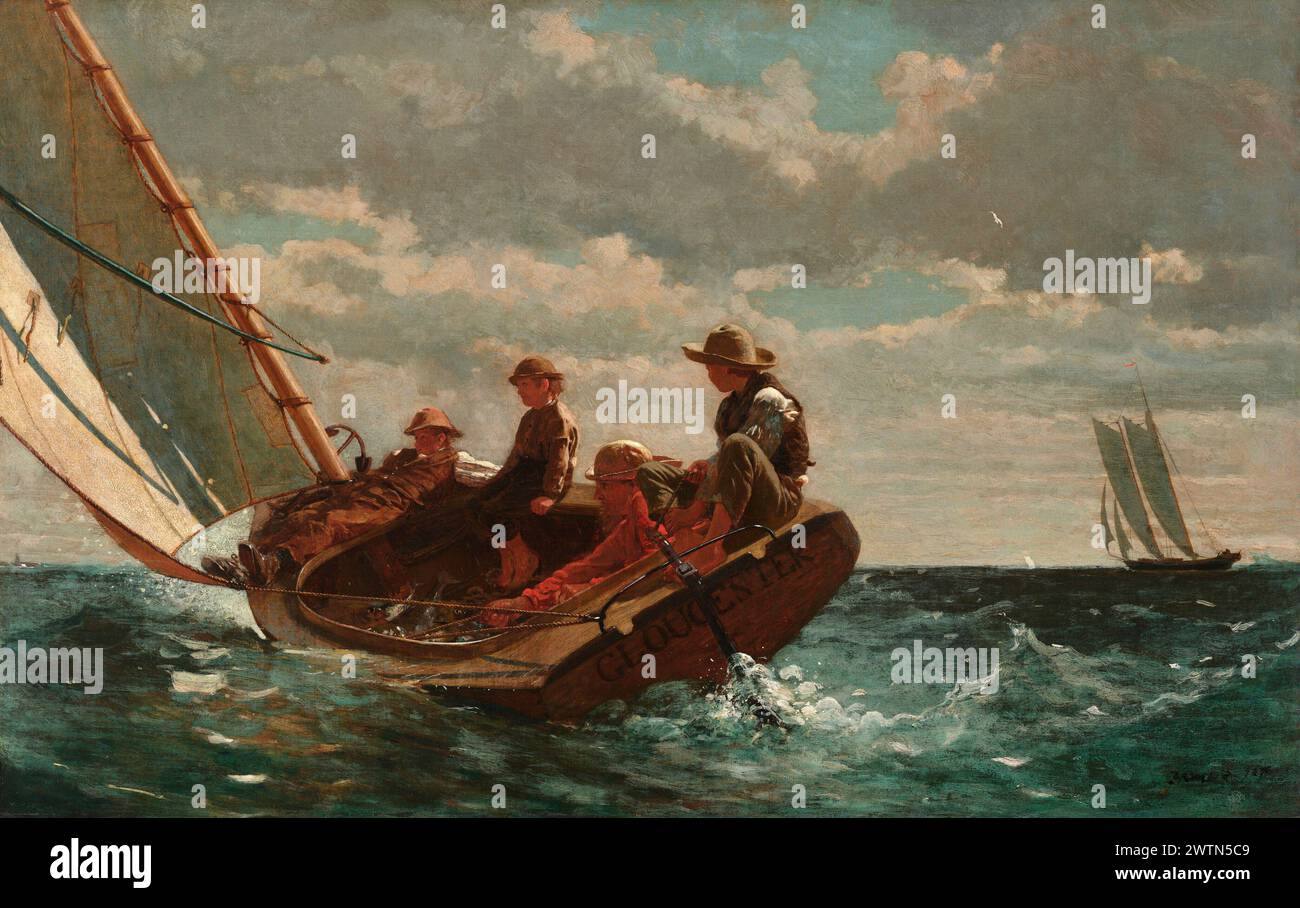 Breezing Up (vent équitable). Winslow Homer. 1873-1876. Banque D'Images