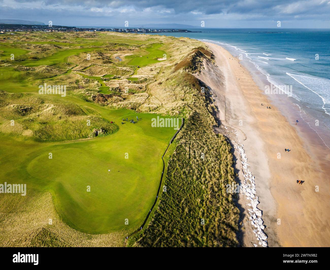 5e Green à Royal Portrush et White Rocks, Co. Antrim Banque D'Images