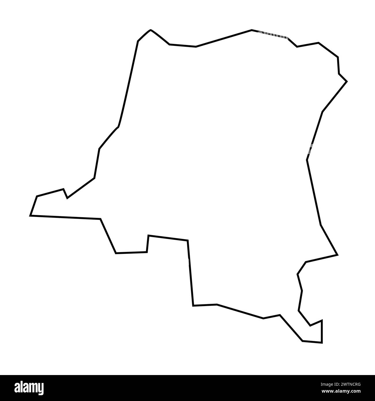 République démocratique du Congo pays mince silhouette de contour noir. Carte simplifiée. Icône de vecteur isolé sur fond blanc. Illustration de Vecteur République démocratique du Congo pays mince silhouette de contour noir. Carte simplifiée. Icône de vecteur isolé sur fond blanc. Illustration de Vecteur
