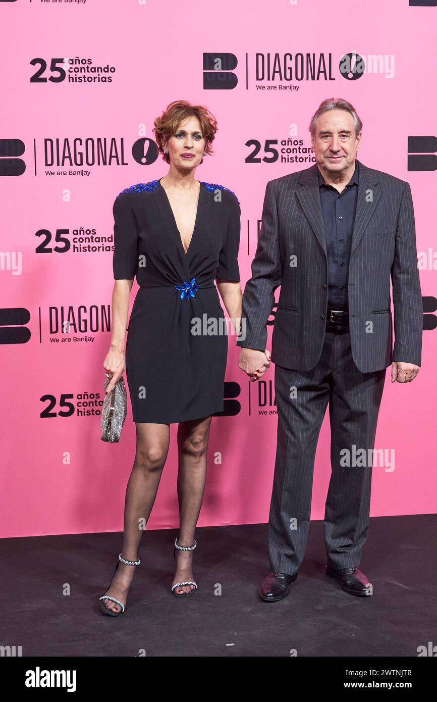 18 mars 2024, Madrid, Madrid, Espagne : Juanjo Puigcorbe, Lola Marceli participe à â€˜Diagonalâ€™ 25 ans de photocall au Circulo de Bellas Artes le 18 mars 2024 à Madrid, Espagne (crédit image : © Jack Abuin/ZUMA Press Wire) USAGE ÉDITORIAL SEULEMENT! Non destiné à UN USAGE commercial ! Banque D'Images