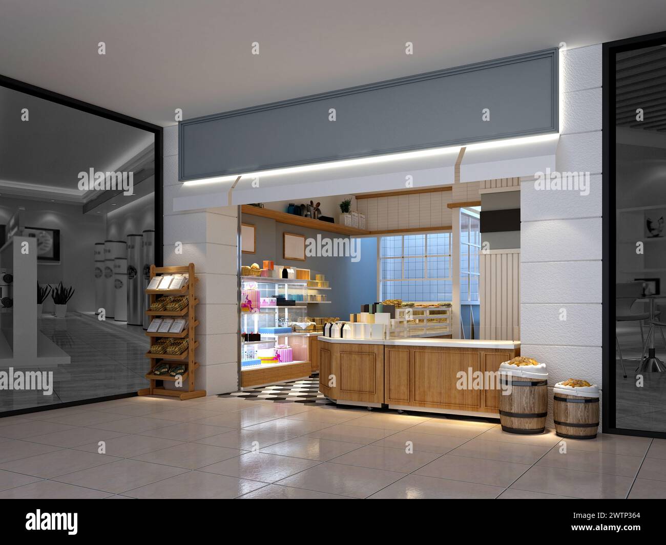 café moderne 3d render Banque D'Images