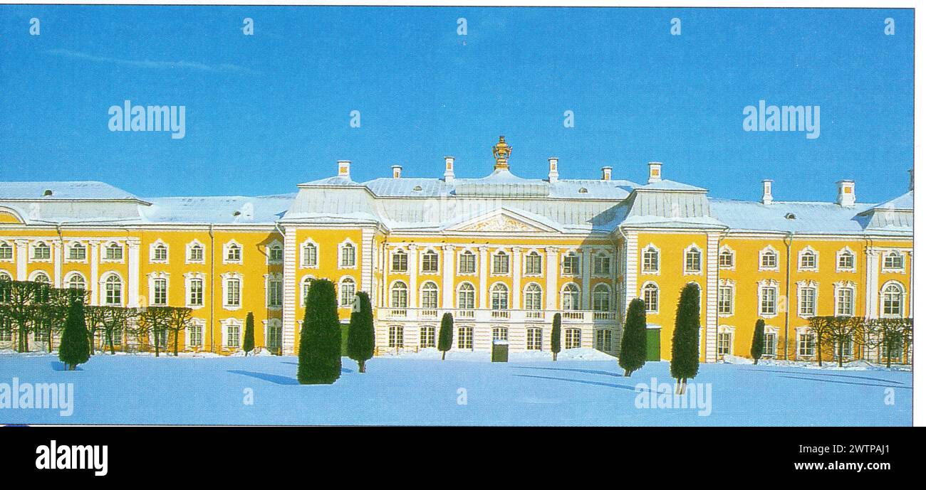Le palais de Peterhof, près de Saint-Petersbourg. Russie. 1715. Architecte français Leblond Banque D'Images