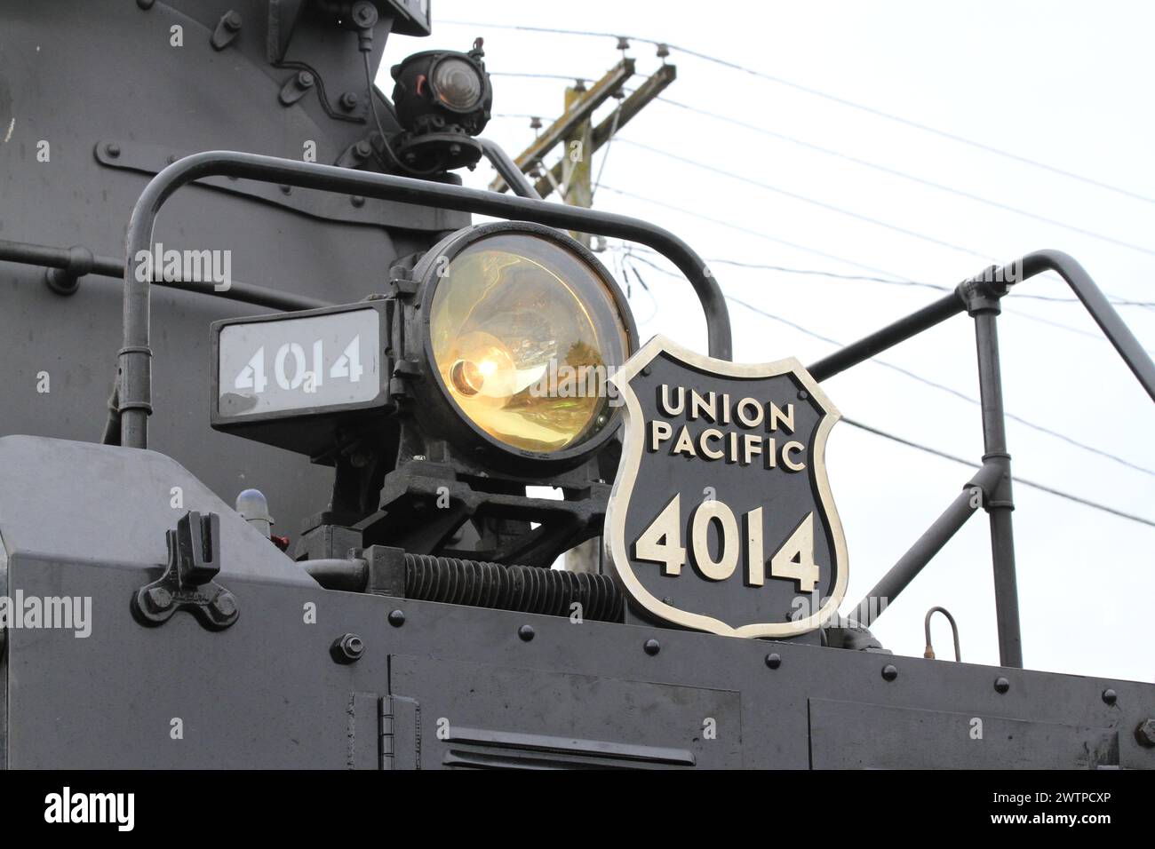 Big Boy 4014 Union Pacific train à vapeur à Ellsworth Kansas USA qui était un jour historique. Banque D'Images