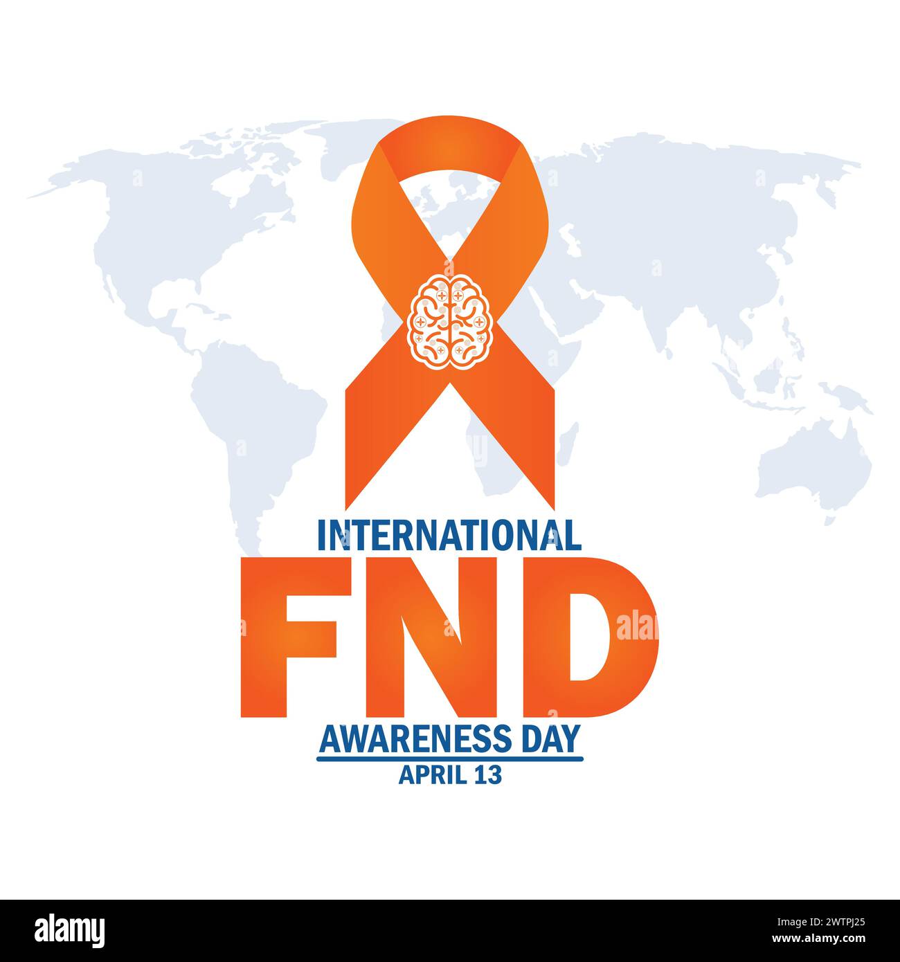 Fond d'écran Journée internationale de sensibilisation FND avec des formes et de la typographie. Journée internationale de sensibilisation de la FND, contexte Illustration de Vecteur