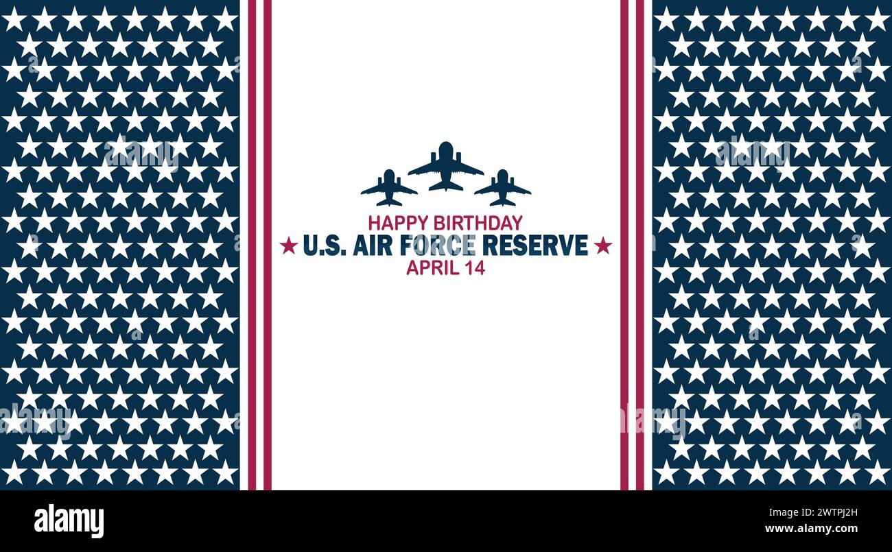 Joyeux anniversaire réserve de l'ARMÉE DE L'AIR américaine. Convient pour carte de vœux, affiche et bannière. Illustration de Vecteur