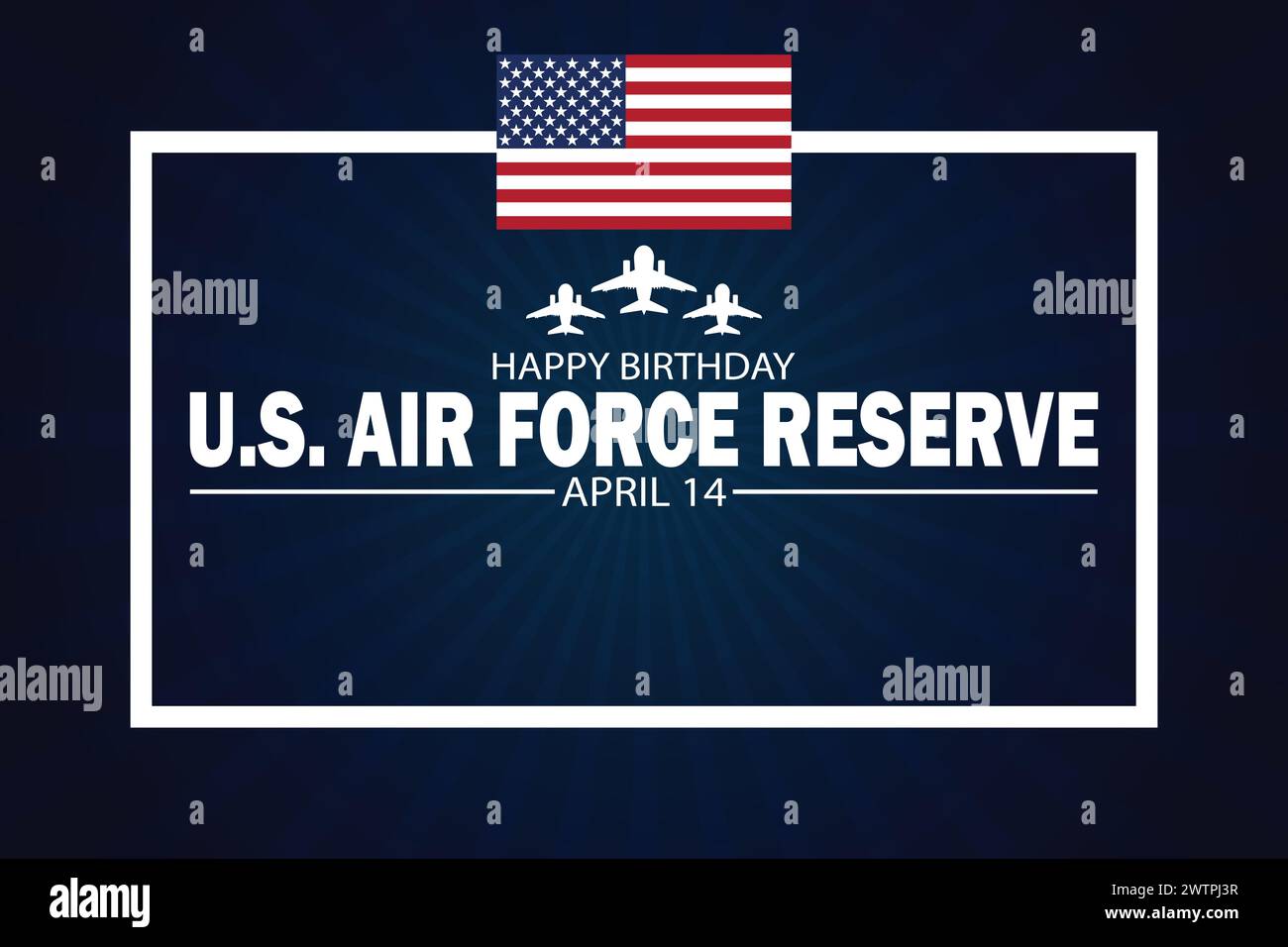 Joyeux anniversaire US AIR Force Reserve fond d'écran avec typographie. Joyeux anniversaire de la réserve de L'ARMÉE DE L'AIR américaine, arrière-plan Illustration de Vecteur