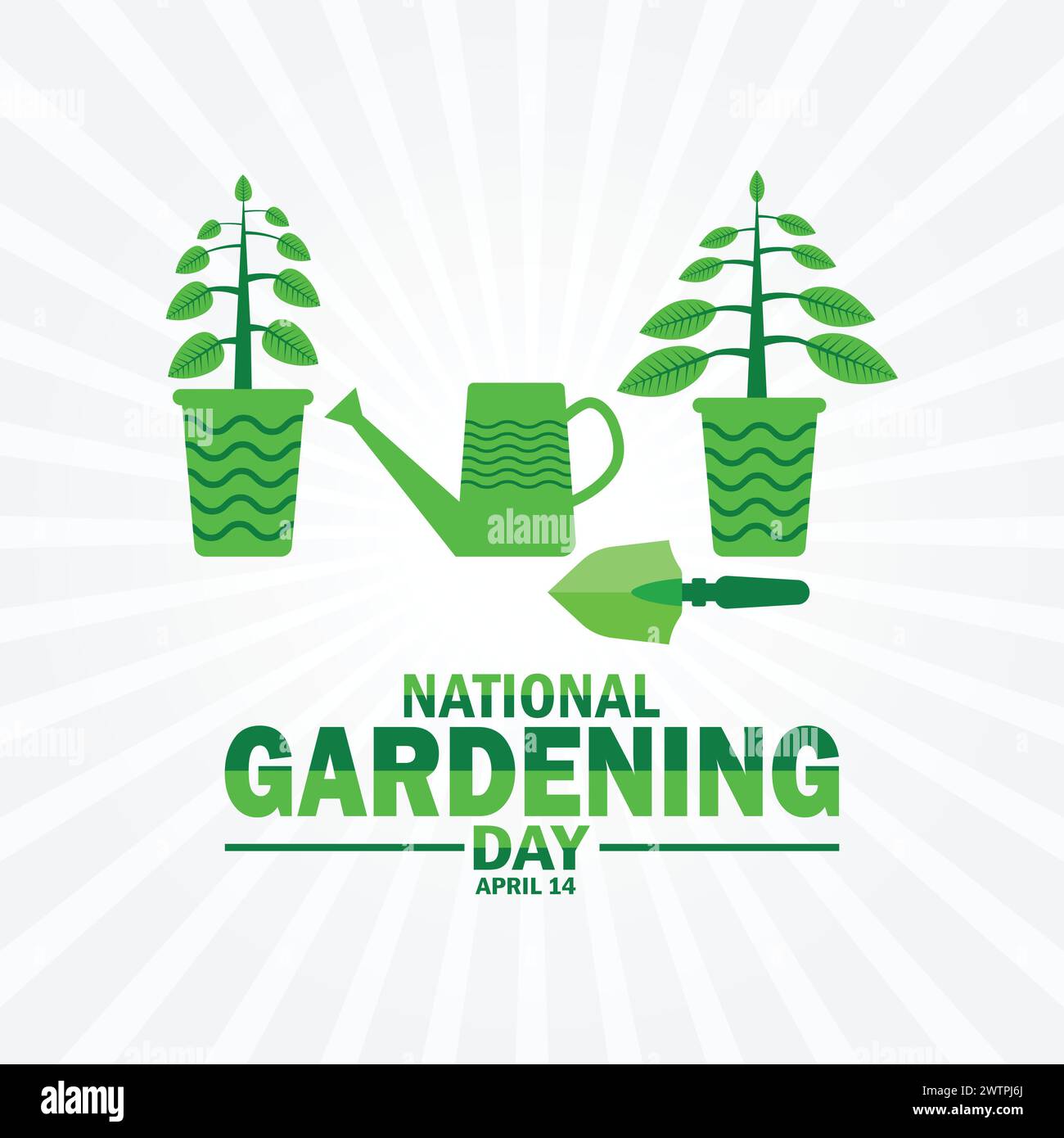 Papier peint National Gardening Day avec des formes et typographie. Journée nationale du jardinage, contexte Illustration de Vecteur