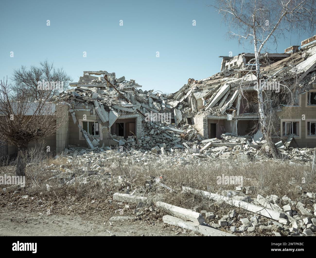 Maisons détruites, Kupyansk, oblast de Kharkiv, Ukraine, Europe Banque D'Images