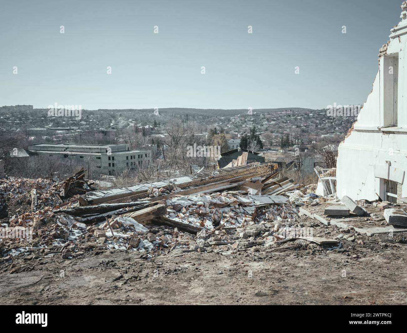 Bâtiments détruits, Kupyansk, oblast de Kharkiv, Ukraine, Europe Banque D'Images