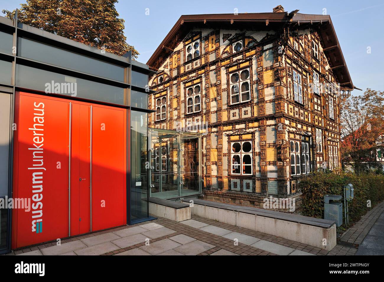 Musée et Junkerhaus, maison à colombages de Karl Junker, Lemgo, Rhénanie du Nord-Westphalie, Allemagne, Europe Banque D'Images