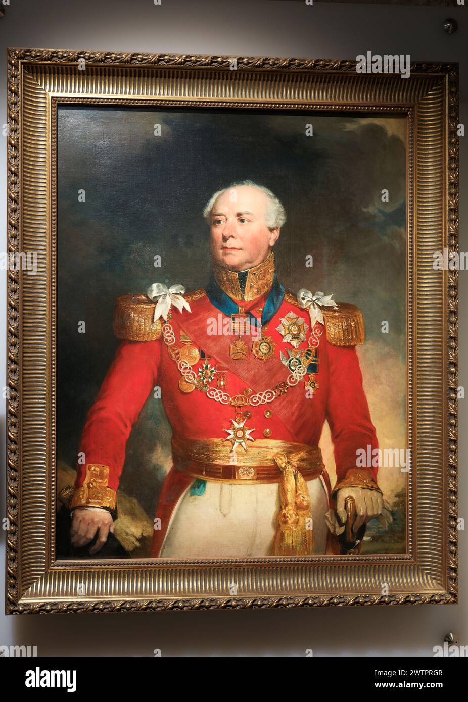 Le général de liaison Sir Archibald Cambell en uniforme de fantaisie et avec des médailles, portrait de 1830 au château d'Édimbourg, en Écosse. Banque D'Images