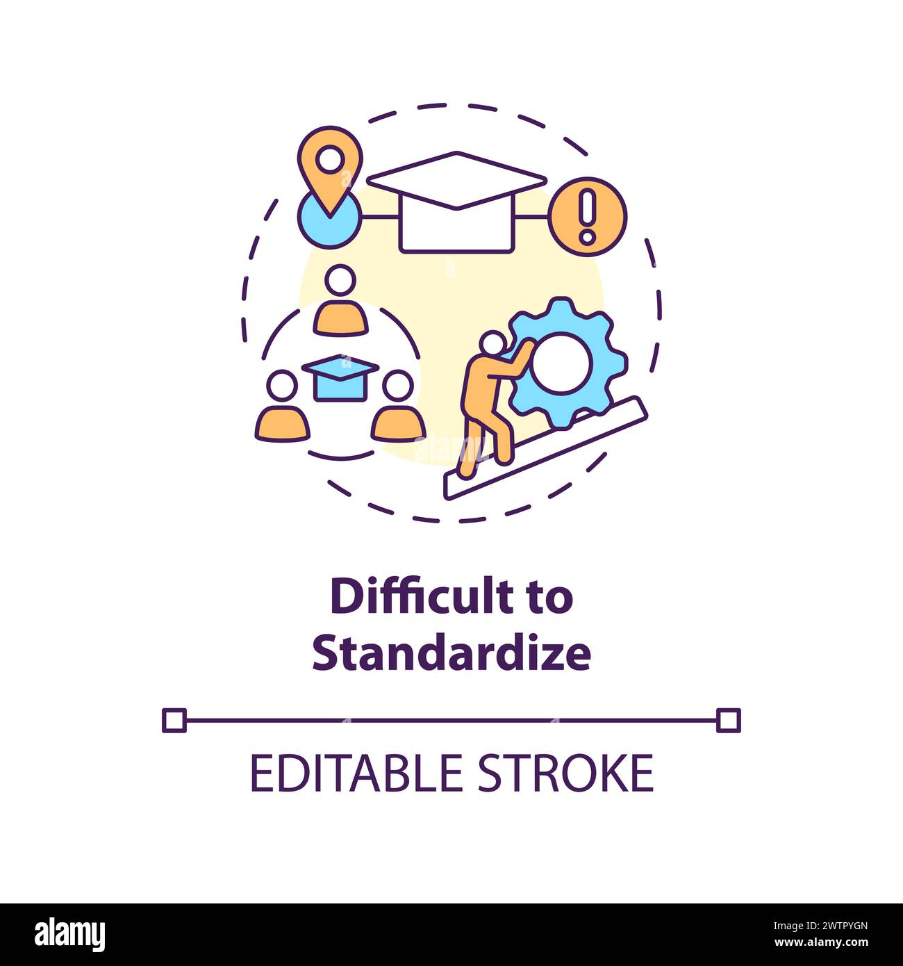 Icône de concept multicolore difficile à normaliser Illustration de Vecteur