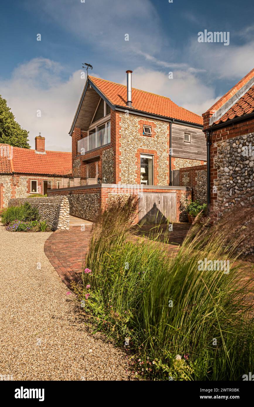 Façade extérieure de la maison côtière à Blakeney, Norfolk, Royaume-Uni Banque D'Images