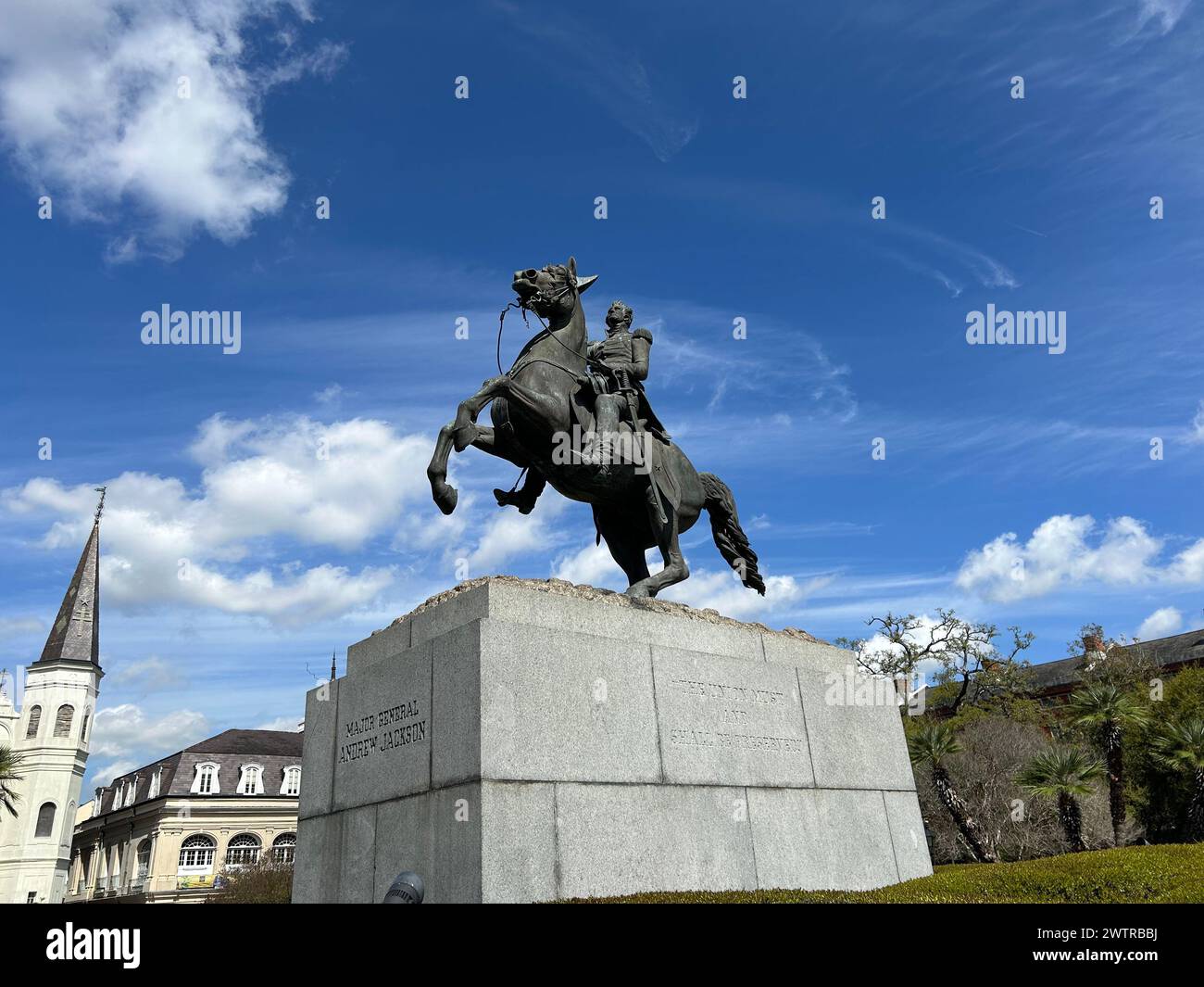 Statue d'Andrew Jackson dans le quartier français de la Nouvelle-Orléans, Louisiane - 12 mars 2024 Banque D'Images