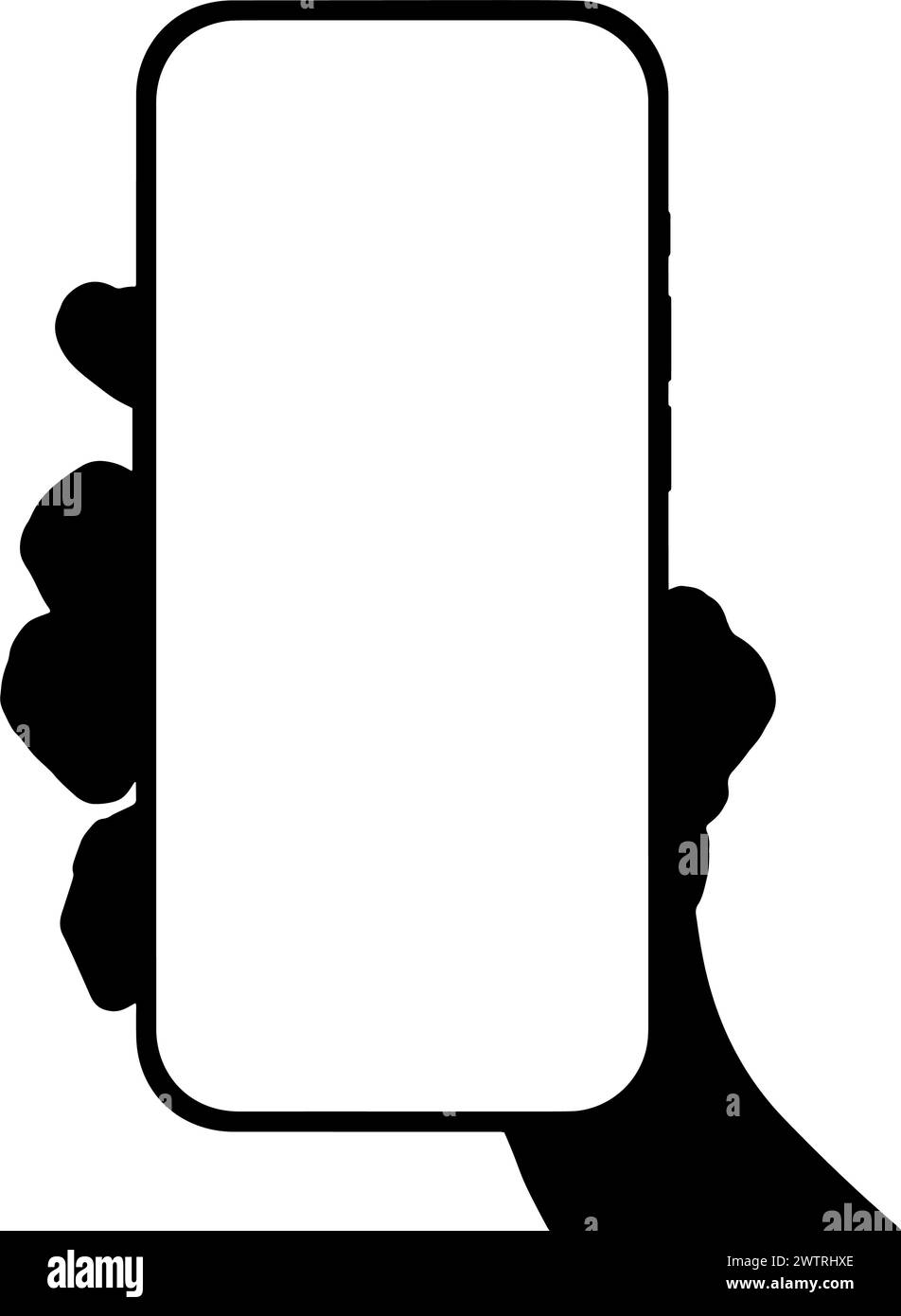 un téléphone dans une main sur un fond transparent en format vectoriel Illustration de Vecteur