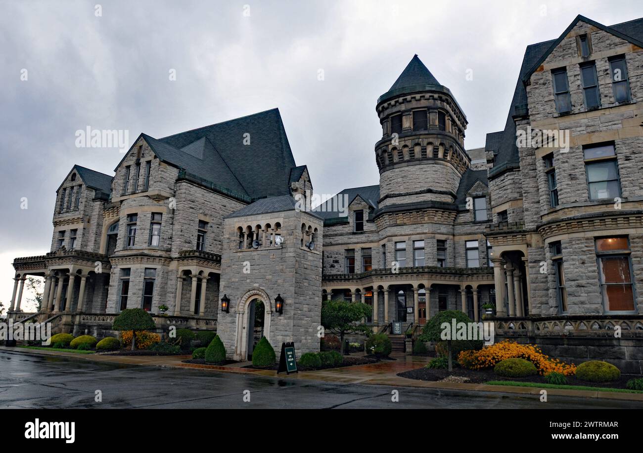 Bâtiments administratifs de l'historique Ohio State Reformatory à Mansfield, aujourd'hui une attraction touristique populaire et un lieu de tournage. Banque D'Images