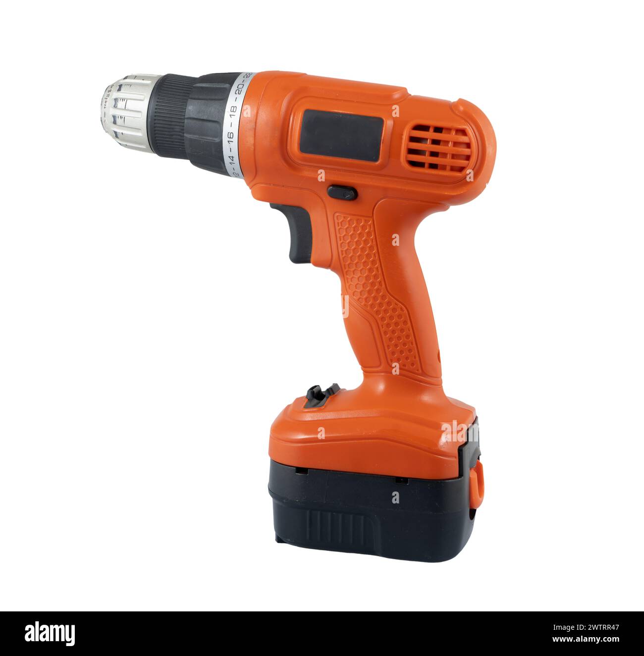 un tournevis électrique sur un fond transparent Banque D'Images