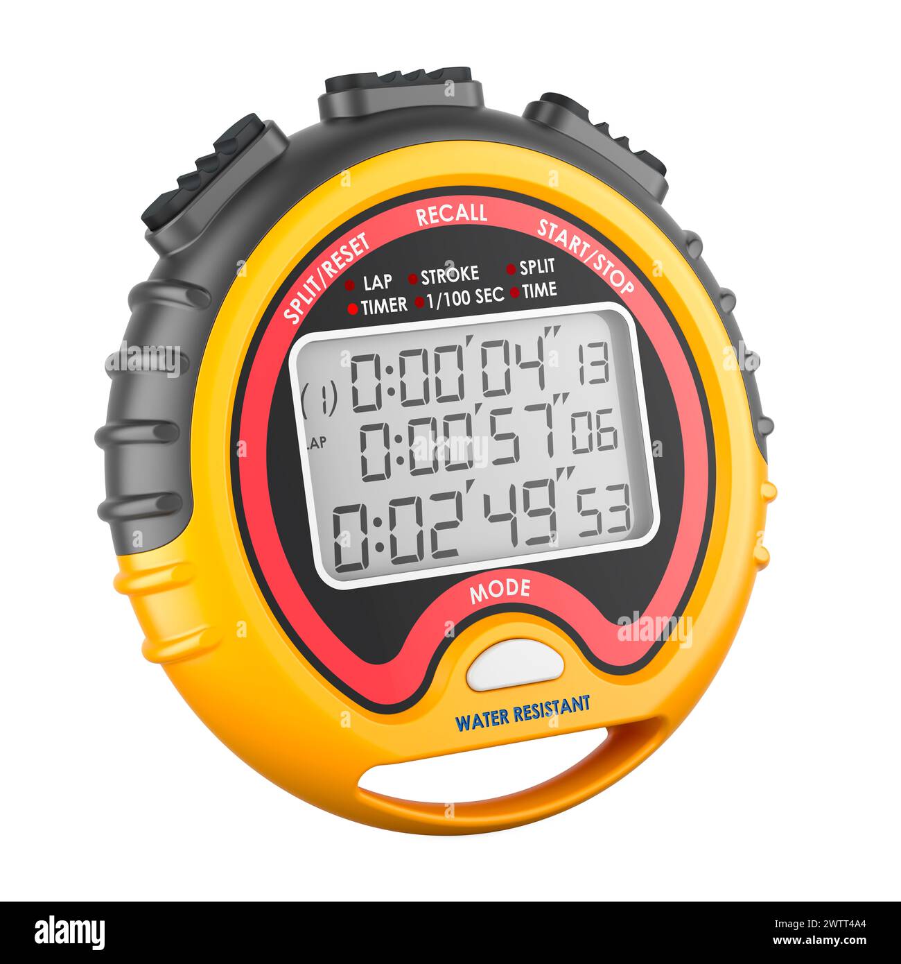 Chronomètre sportif numérique, rendu 3D isolé sur fond blanc Banque D'Images