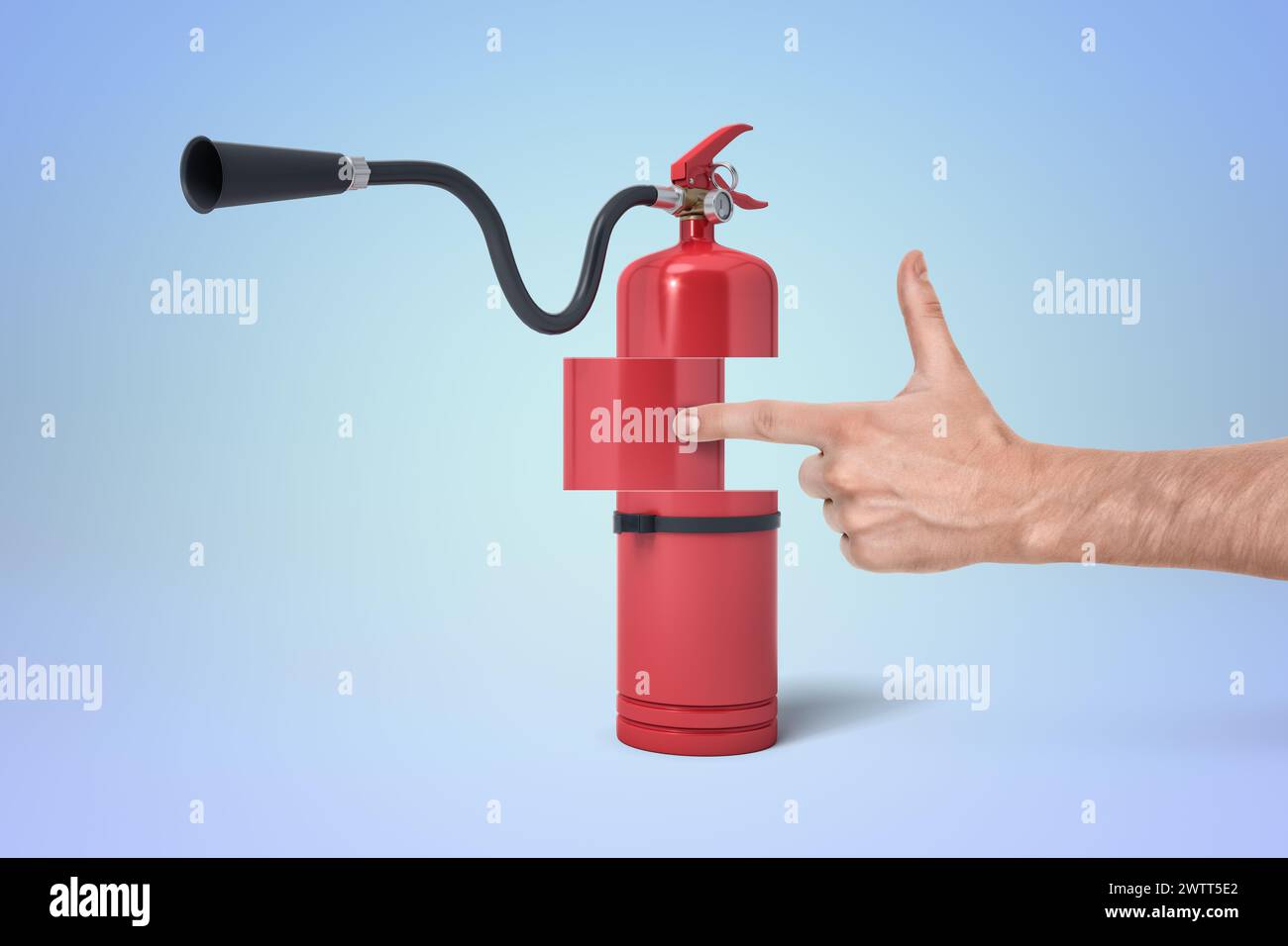 Extincteur rouge en forme de pistolet Banque D'Images