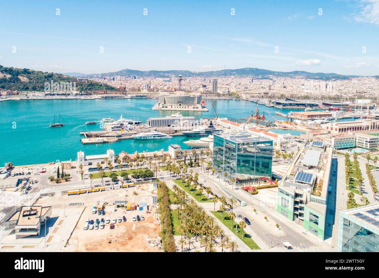 Port de Barcelone vu d'en haut Banque D'Images