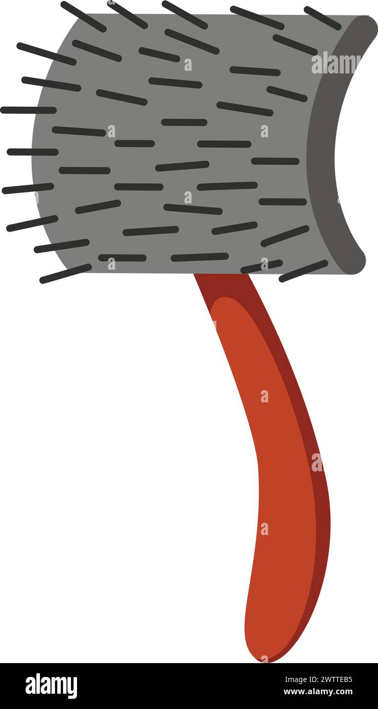 Peigne de toilettage. Icône de dessin animé de brosse à poils d'animal de compagnie Illustration de Vecteur