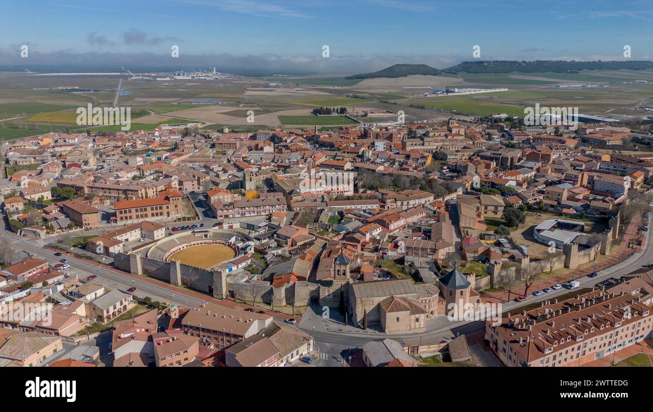 Vue aérienne panoramique d'Olmedo, Valladolid Banque D'Images