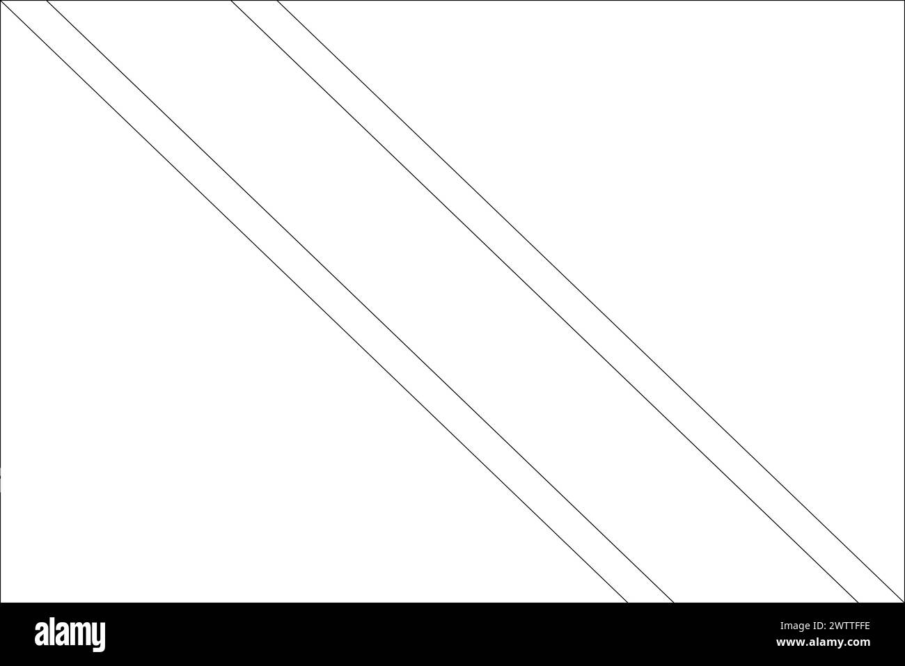 Drapeau de Trinité-et-Tobago - filaire de contour vectoriel noir mince isolé sur fond blanc. Prêt pour la coloration. Illustration de Vecteur