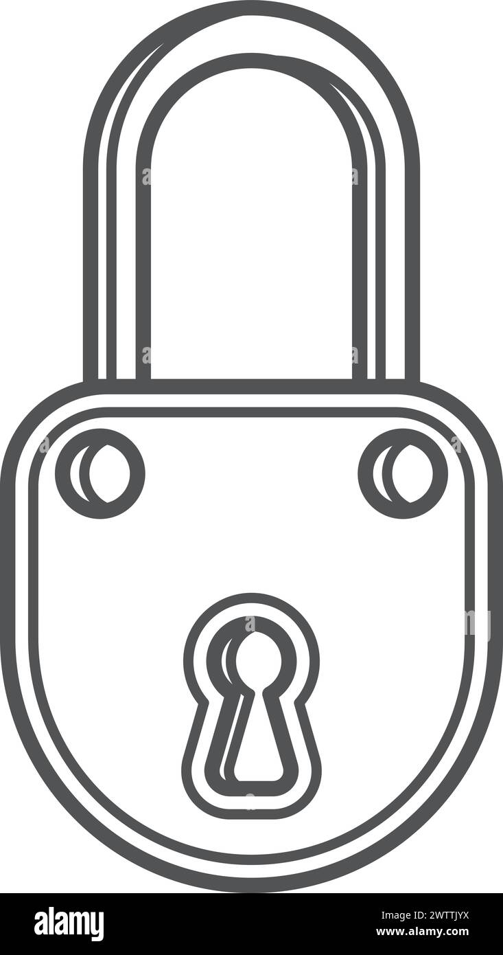 Icône de ligne de cadenas. Symbole d'accès. Panneau de protection Illustration de Vecteur