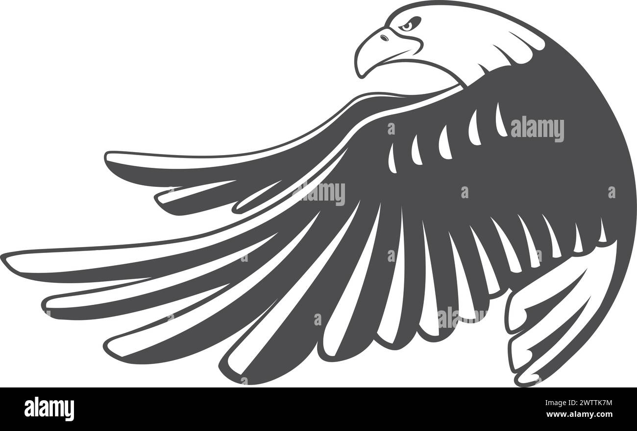 Icône noire volante de l'aigle. Emblème Power Freedom Illustration de Vecteur