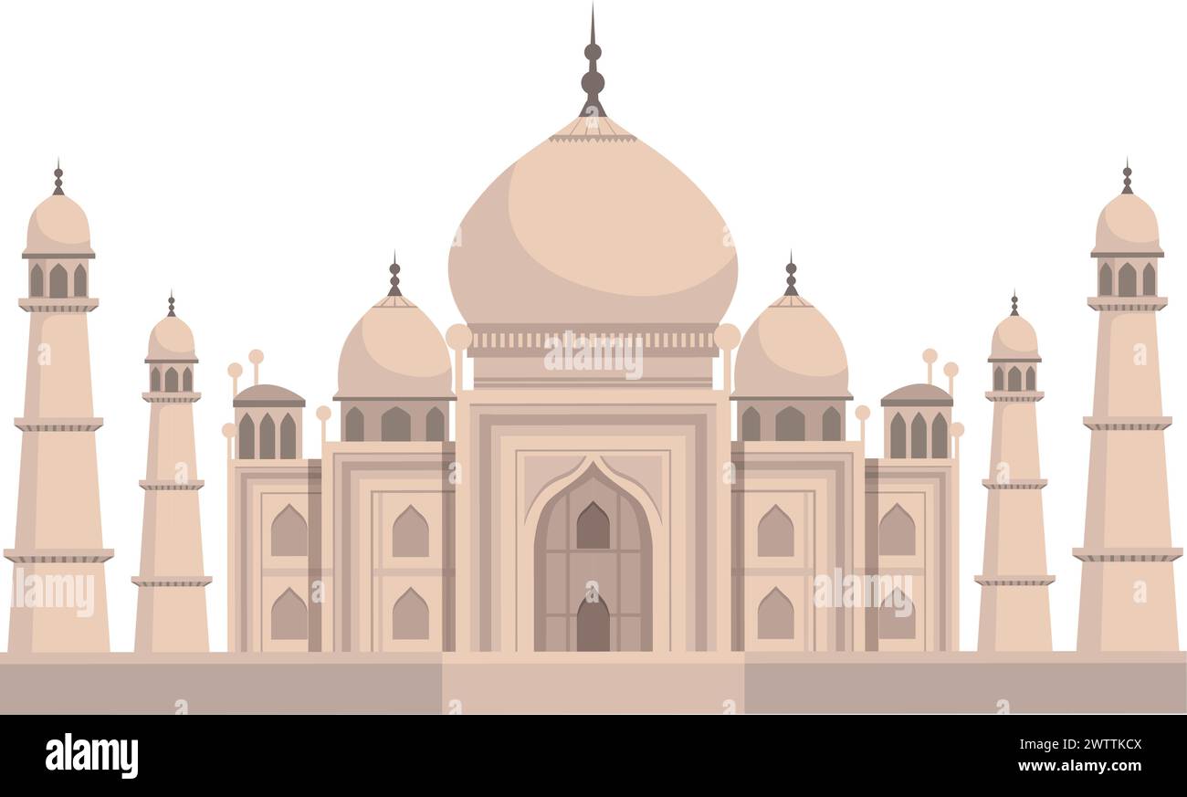 Icône de dessin animé de palais célèbre indien. Culture asiatique Illustration de Vecteur