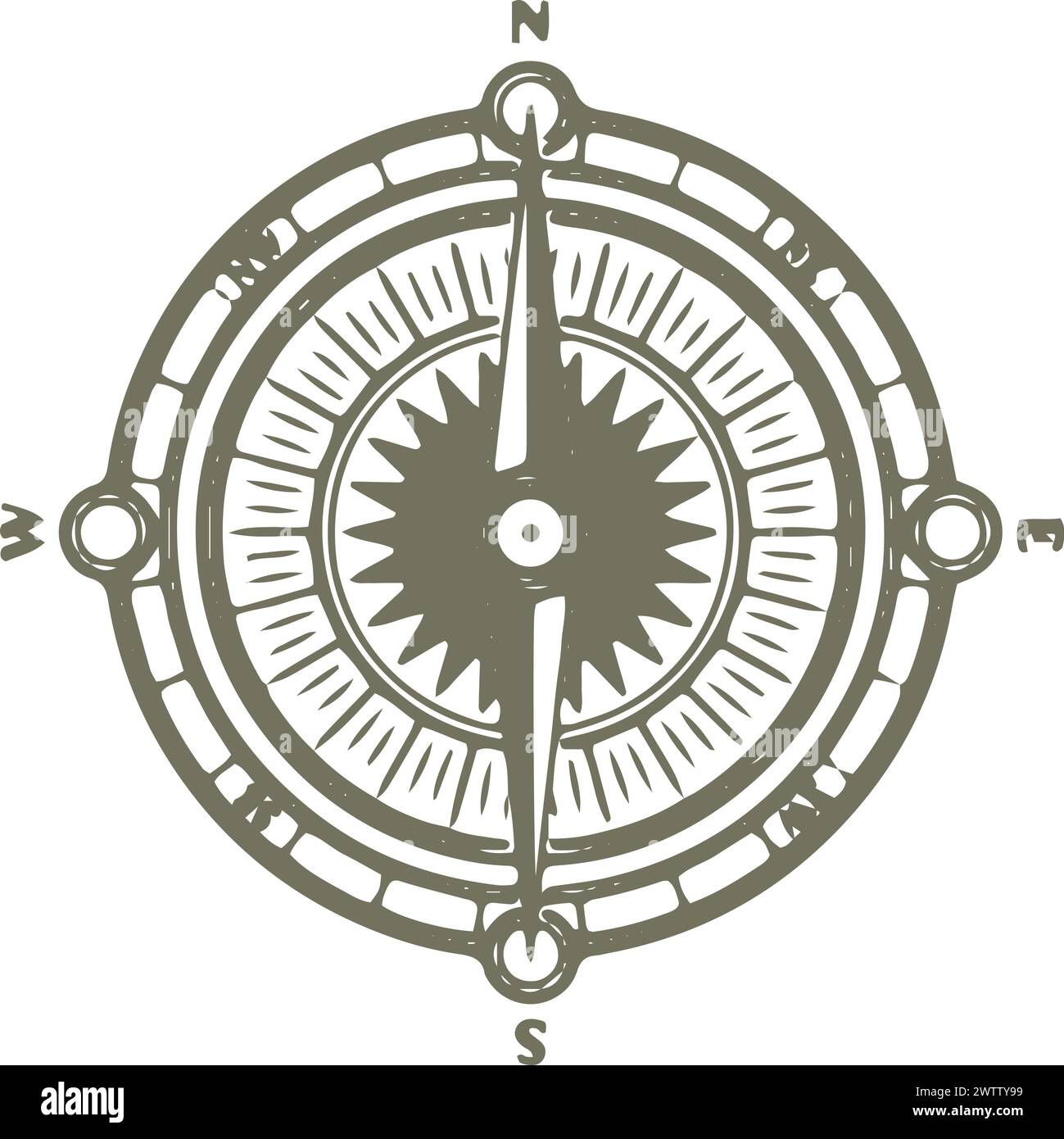 Anciennes flèches roses Wond. Symbole d'exploration du monde Illustration de Vecteur